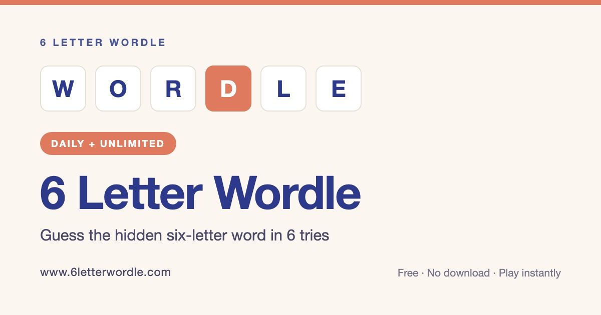 6 Letter Wordle screenshot