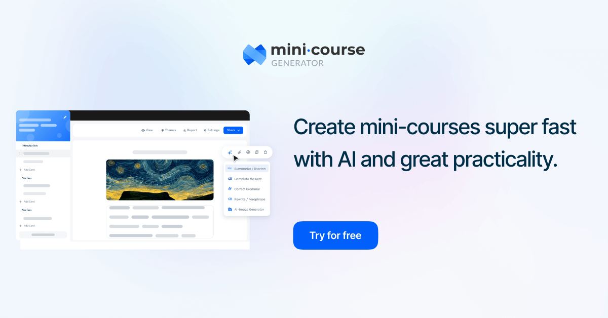 Mini Course Generator screenshot