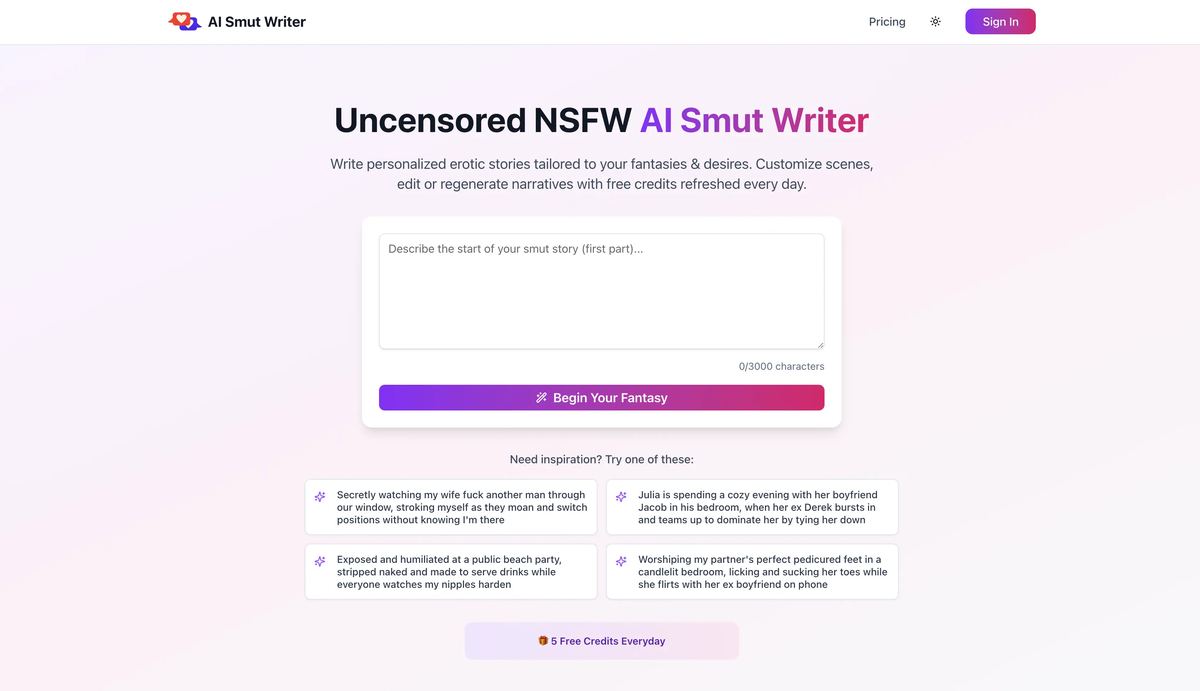 AI Smut Writer screenshot