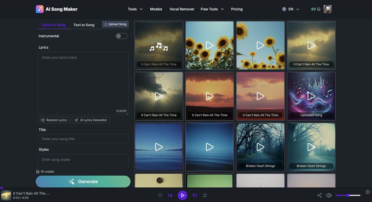 AI Song Generator screenshot