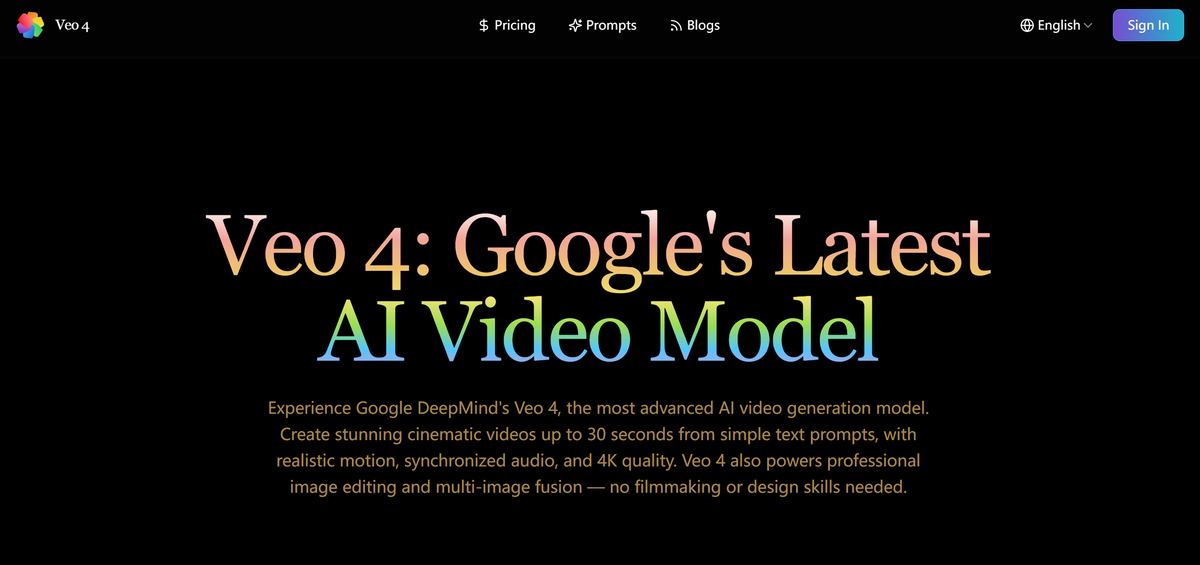 Veo 4 - Google DeepMind AI Video screenshot