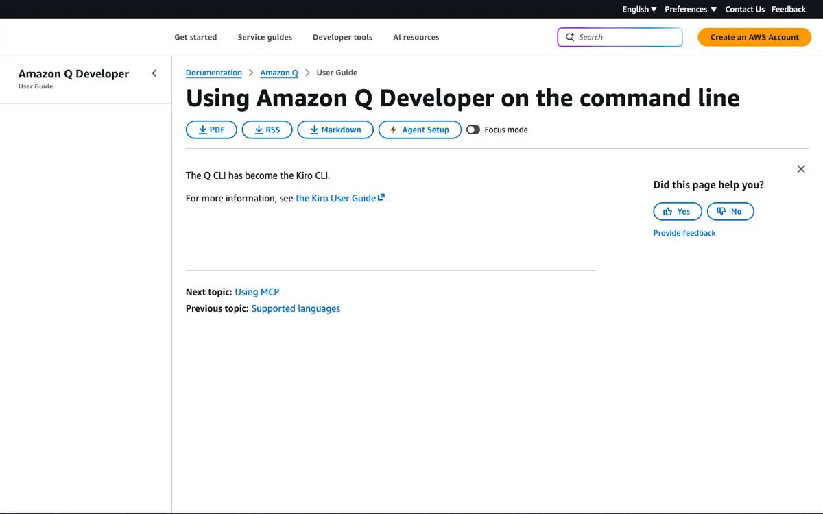 Amazon Q Developer CLI screenshot