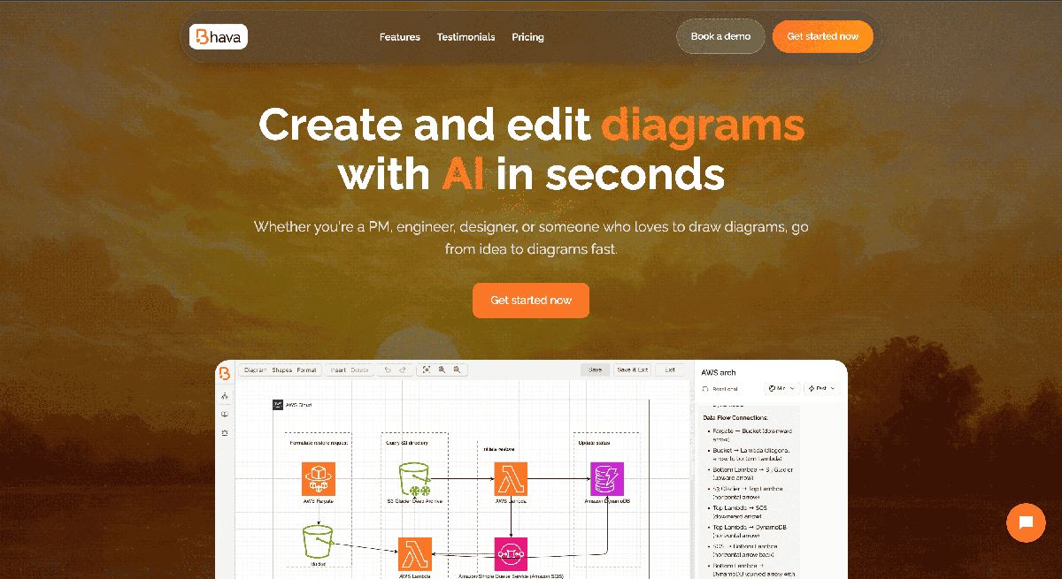Bhava - AI-Powered Diagram Editor screenshot