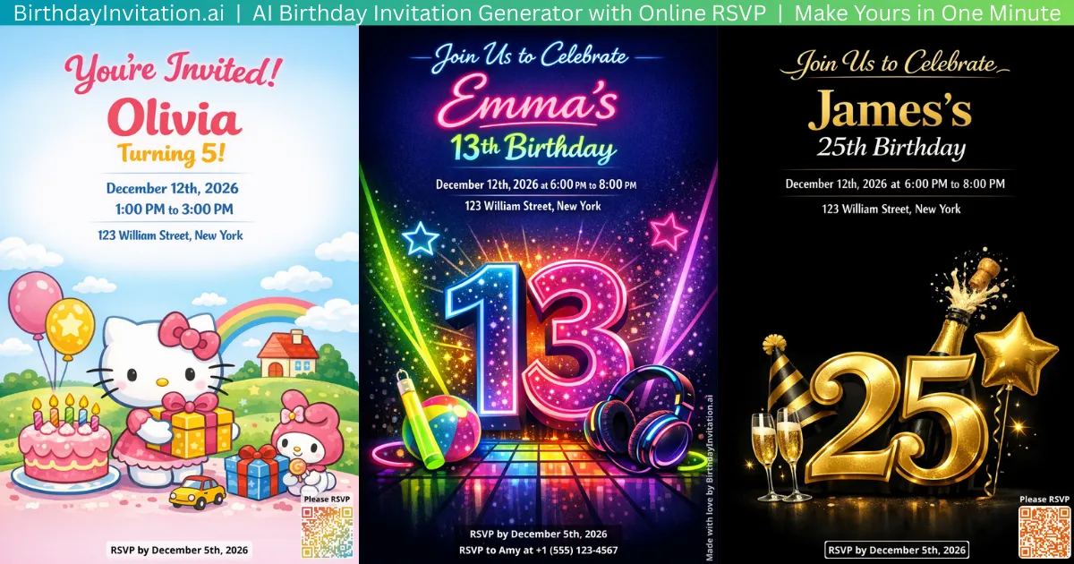 BirthdayInvitation.AI screenshot