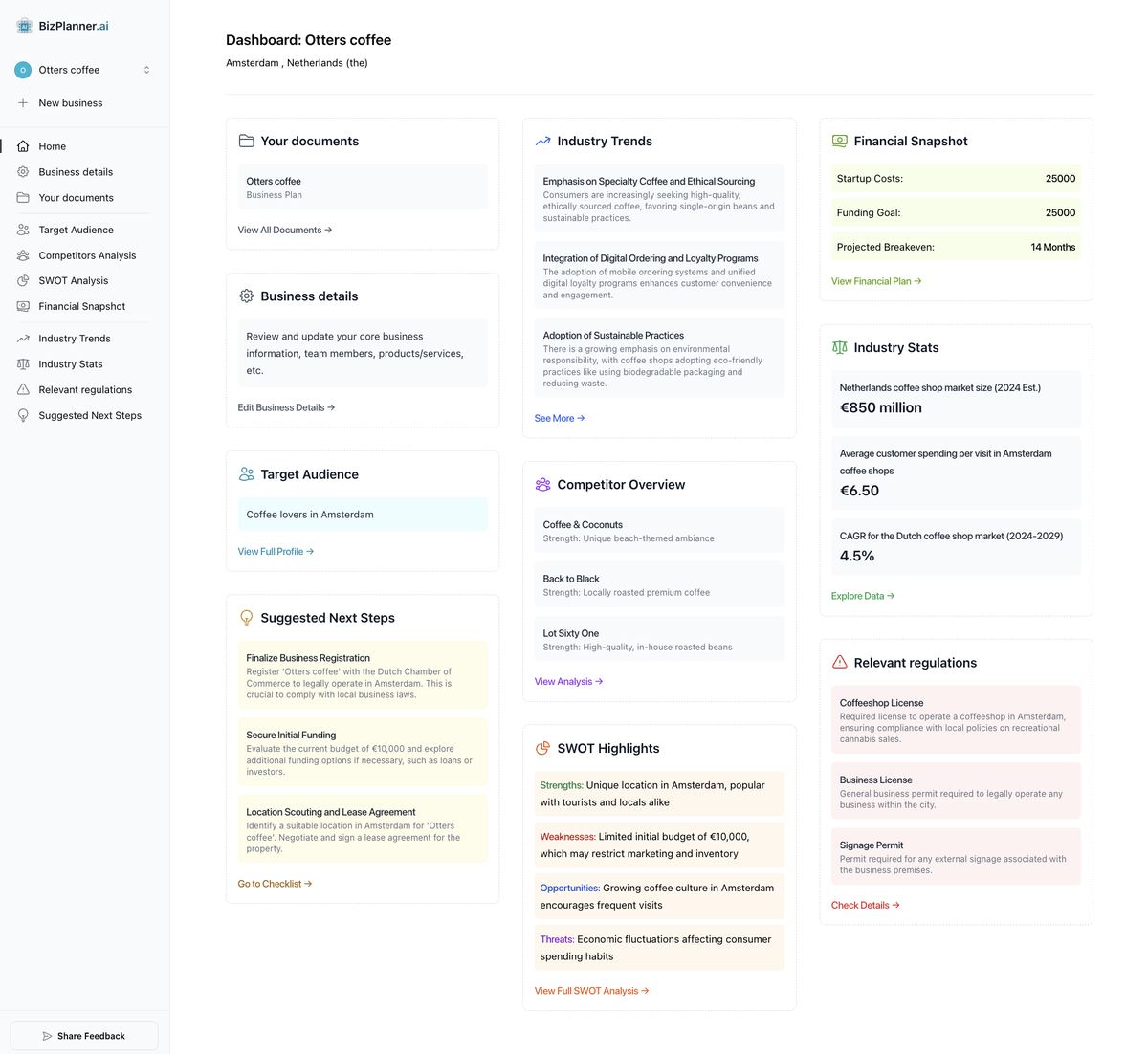 BizPlanner AI screenshot