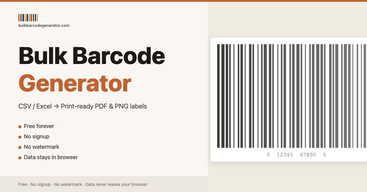 Bulk Barcode Generator screenshot