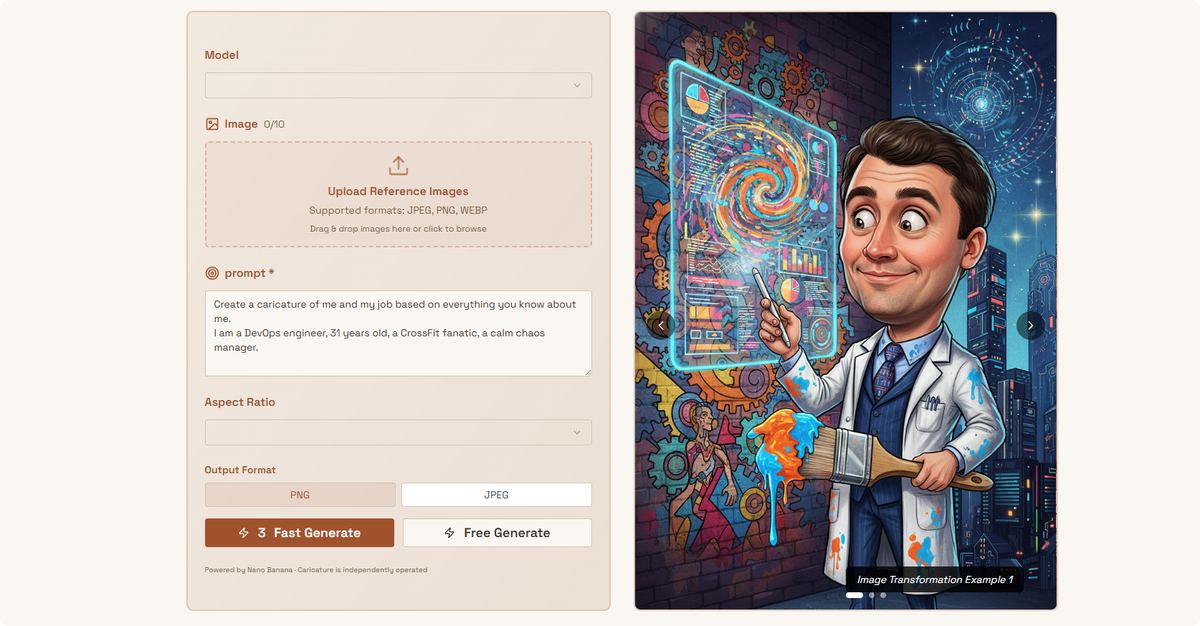 Caricature screenshot