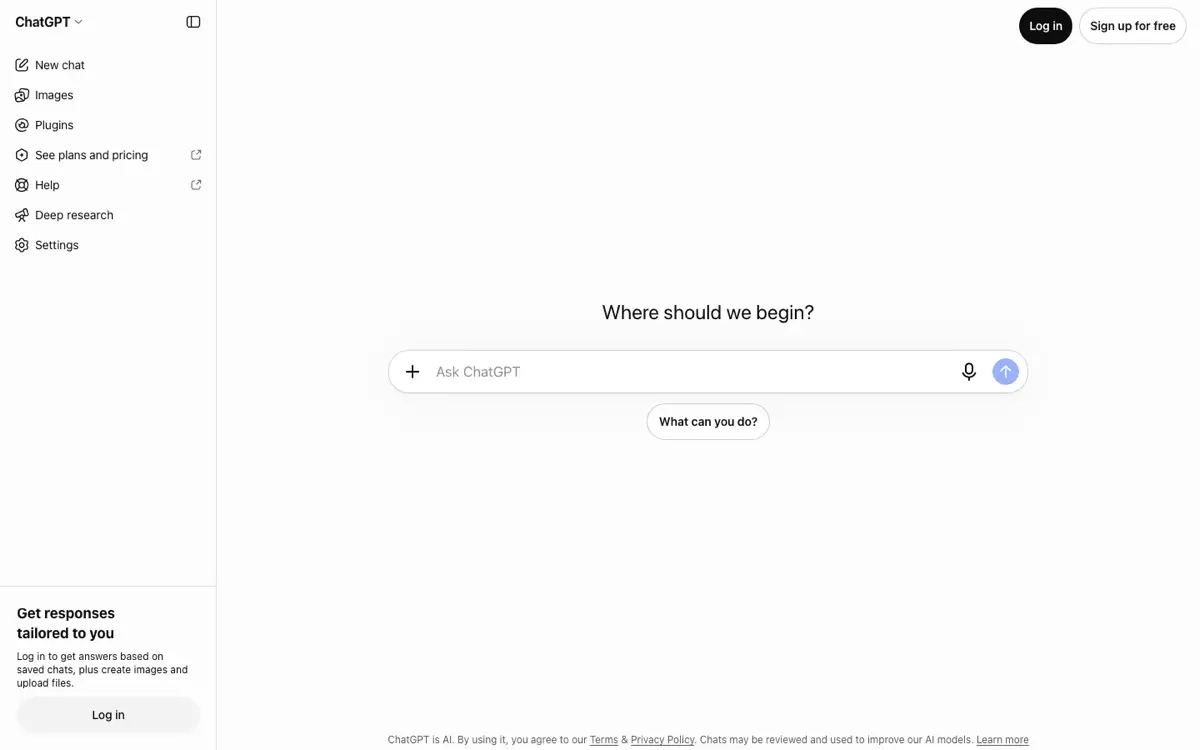 ChatGPT screenshot