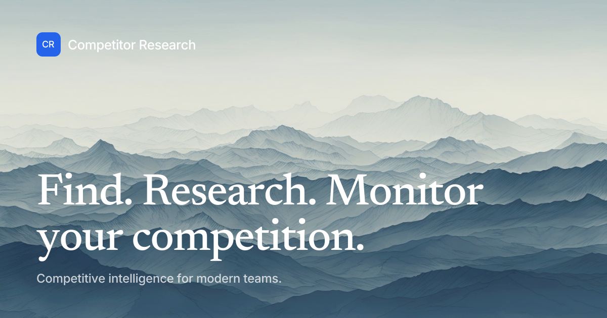 Competitor Research screenshot