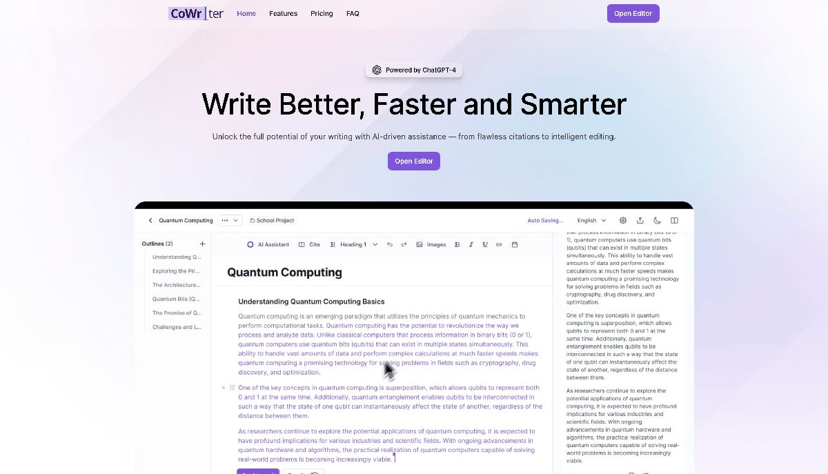 CoWriter AI screenshot
