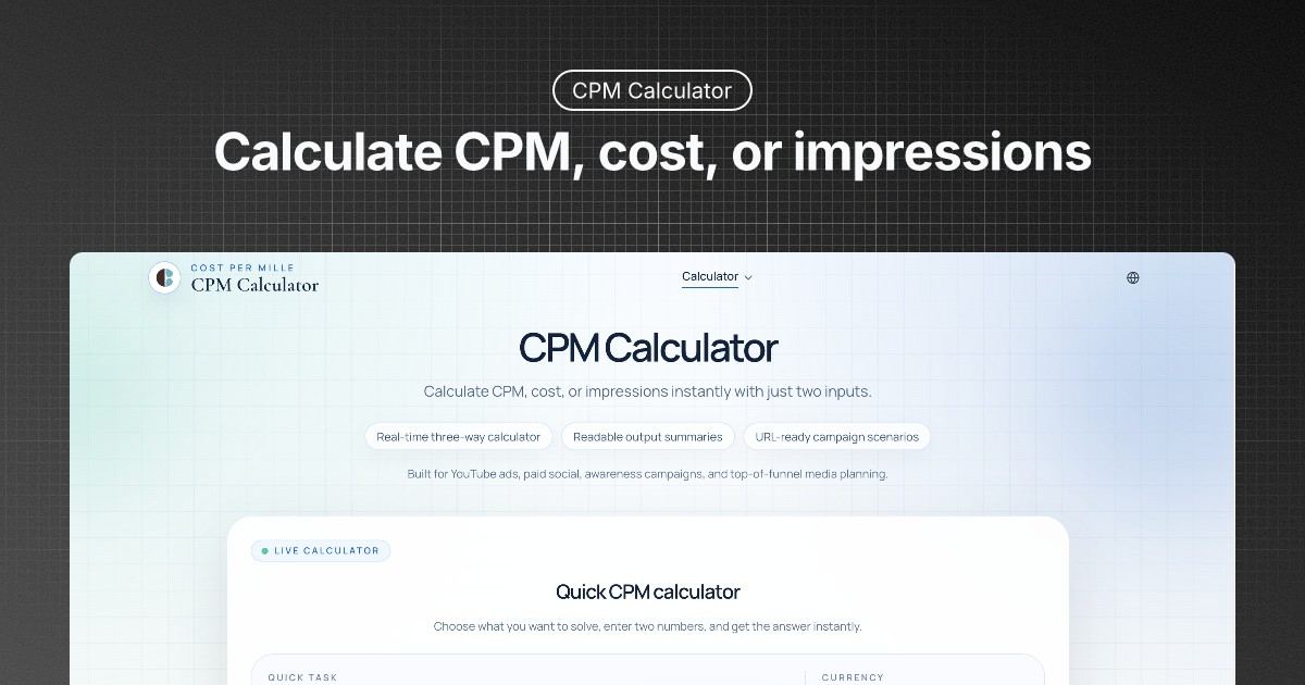 CPM Calculator screenshot