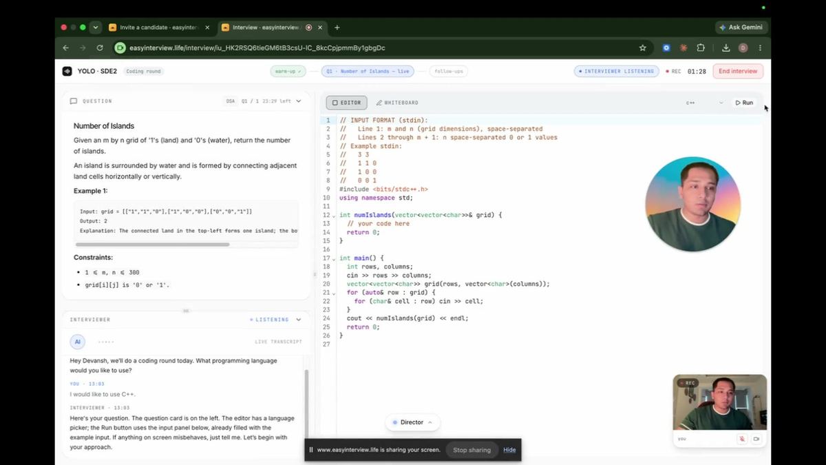 EasyInterview screenshot