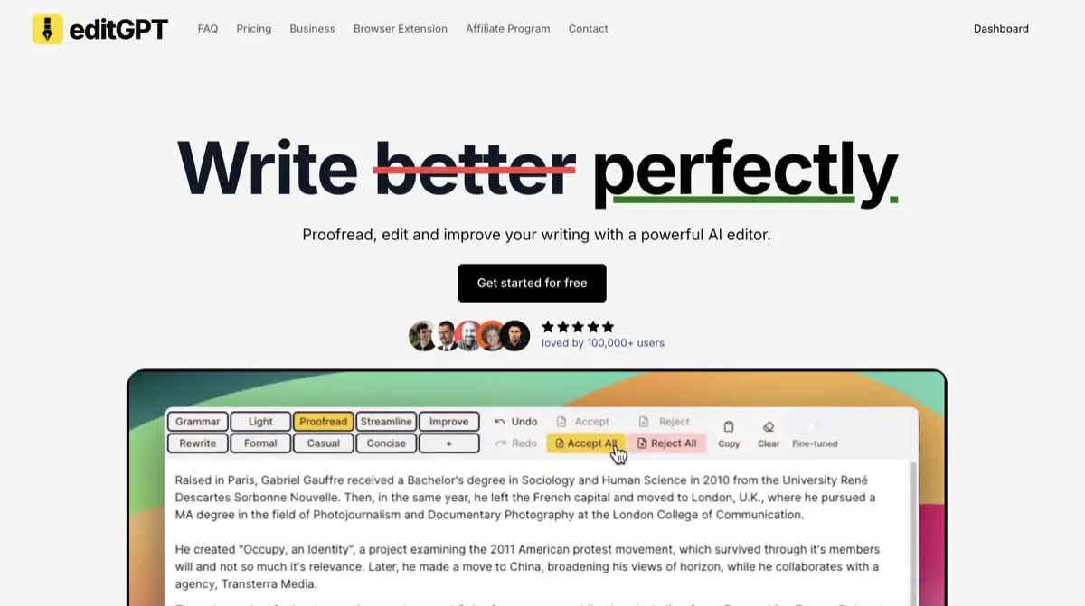 editGPT screenshot