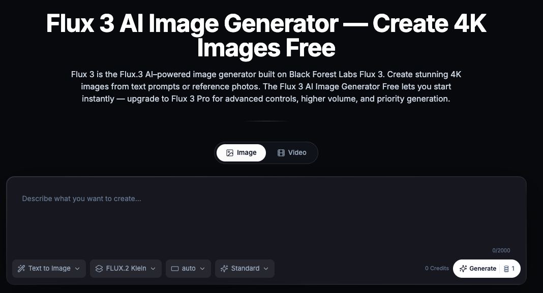 Flux 3 AI Image Generator screenshot