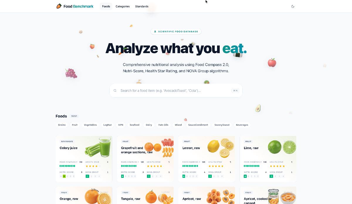 Food Benchmark screenshot
