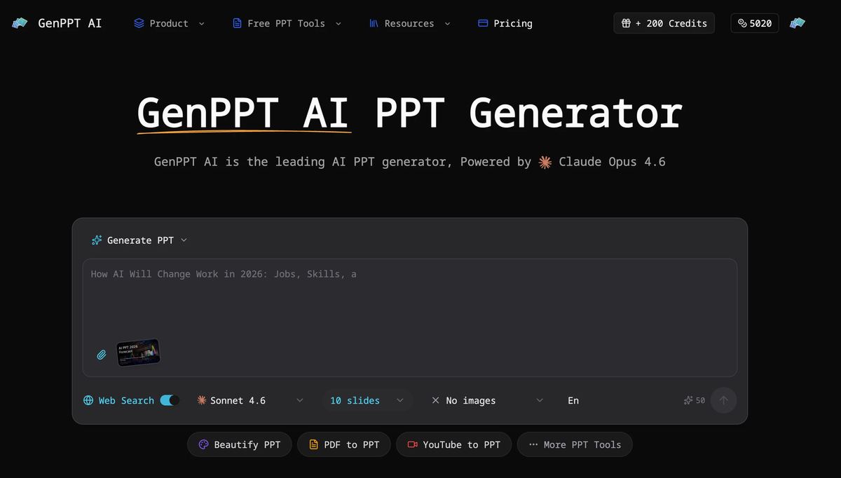 GenPPT AI screenshot