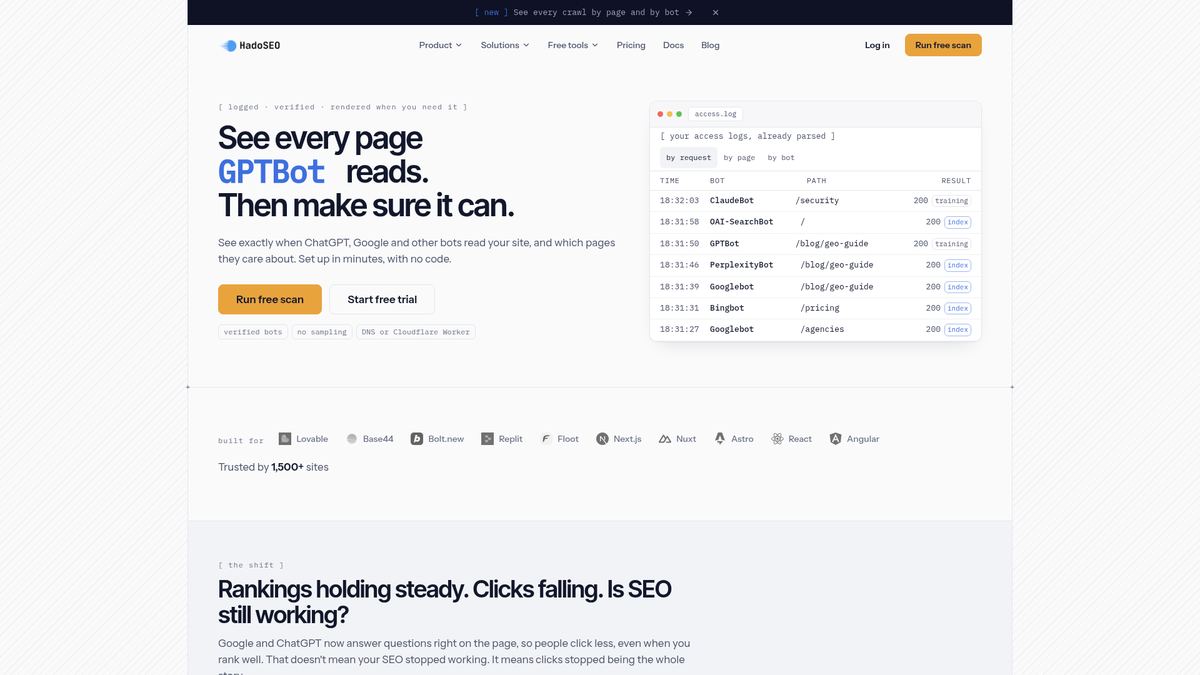 Hado SEO screenshot