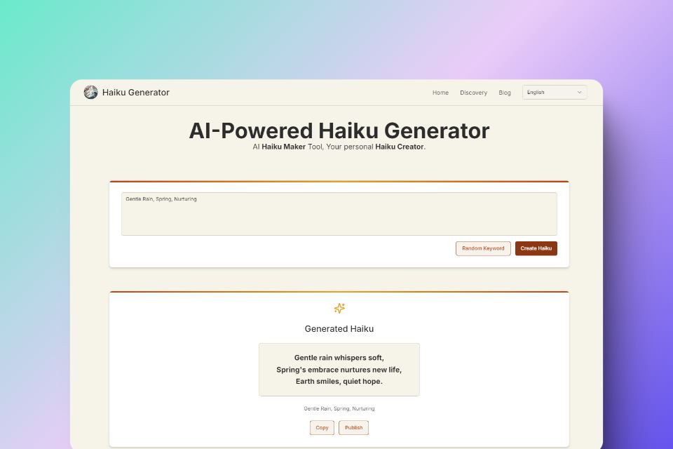 Haiku Generator screenshot