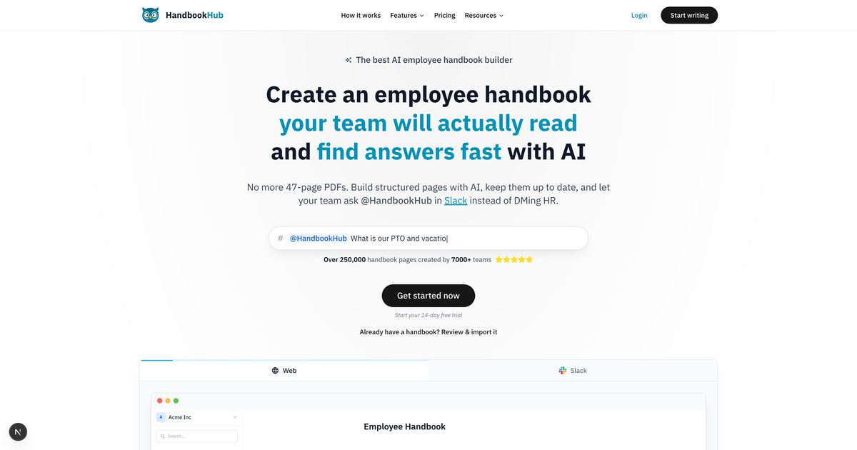 HandbookHub screenshot