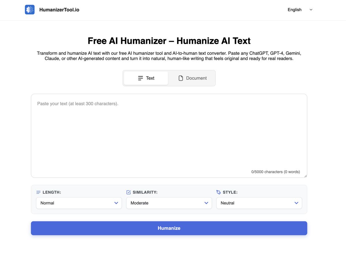 AI Humanizer Tool screenshot