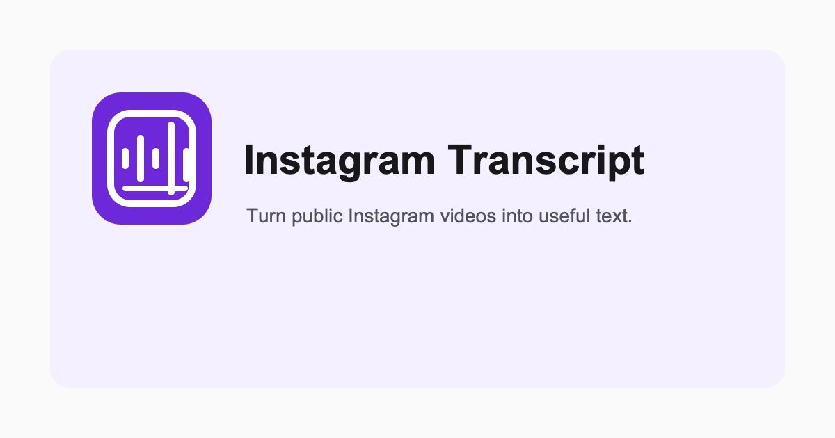 Instagram Transcript screenshot