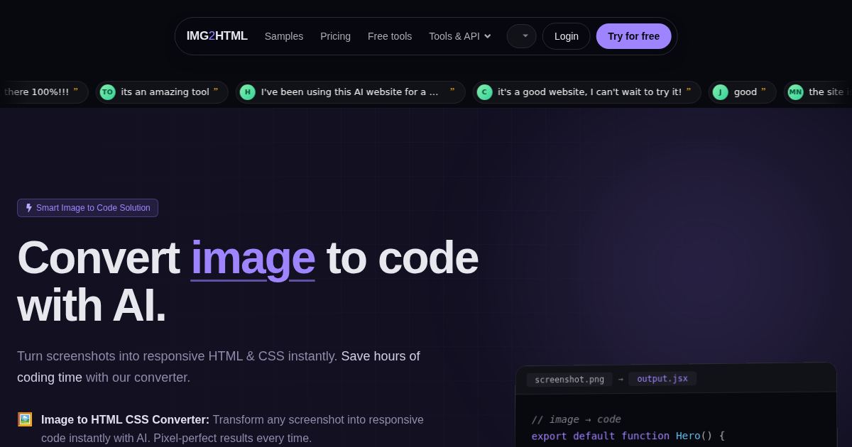 IMG2HTML screenshot