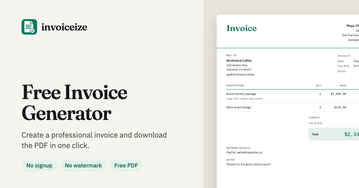 Invoiceize screenshot