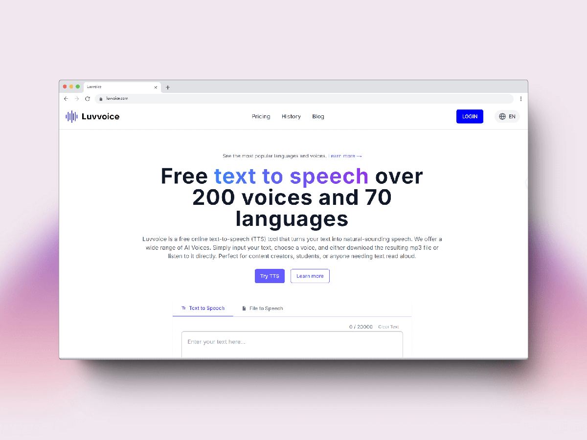 Luvvoice screenshot