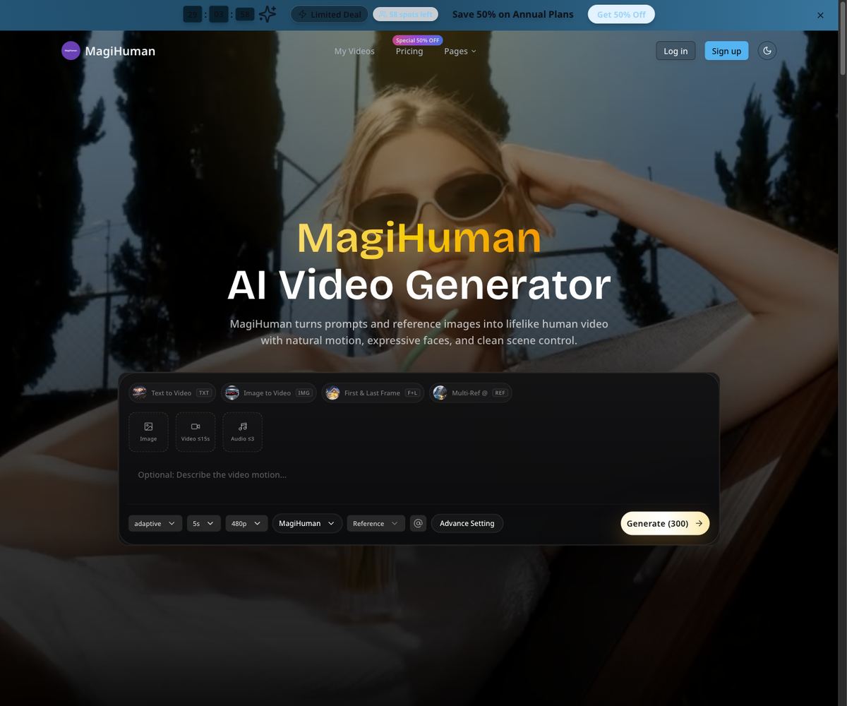 daVinci MagiHuman AI Video Generator screenshot