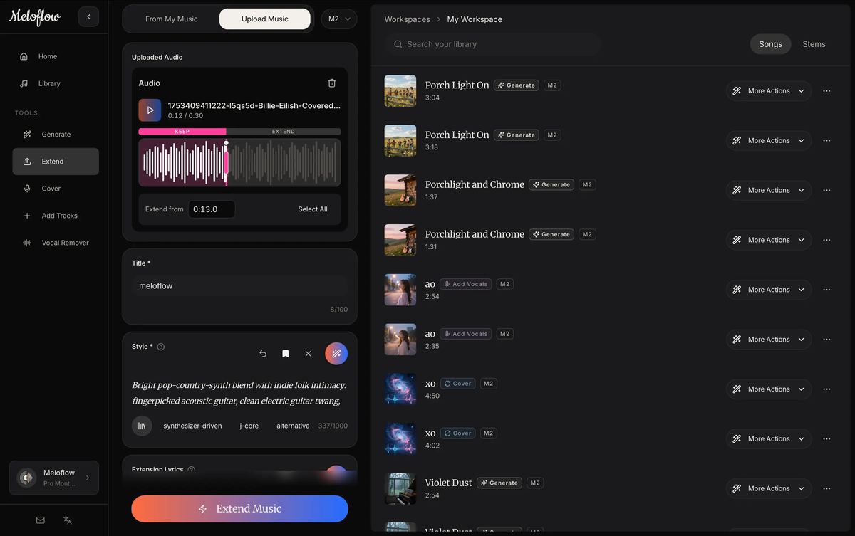 Meloflow screenshot