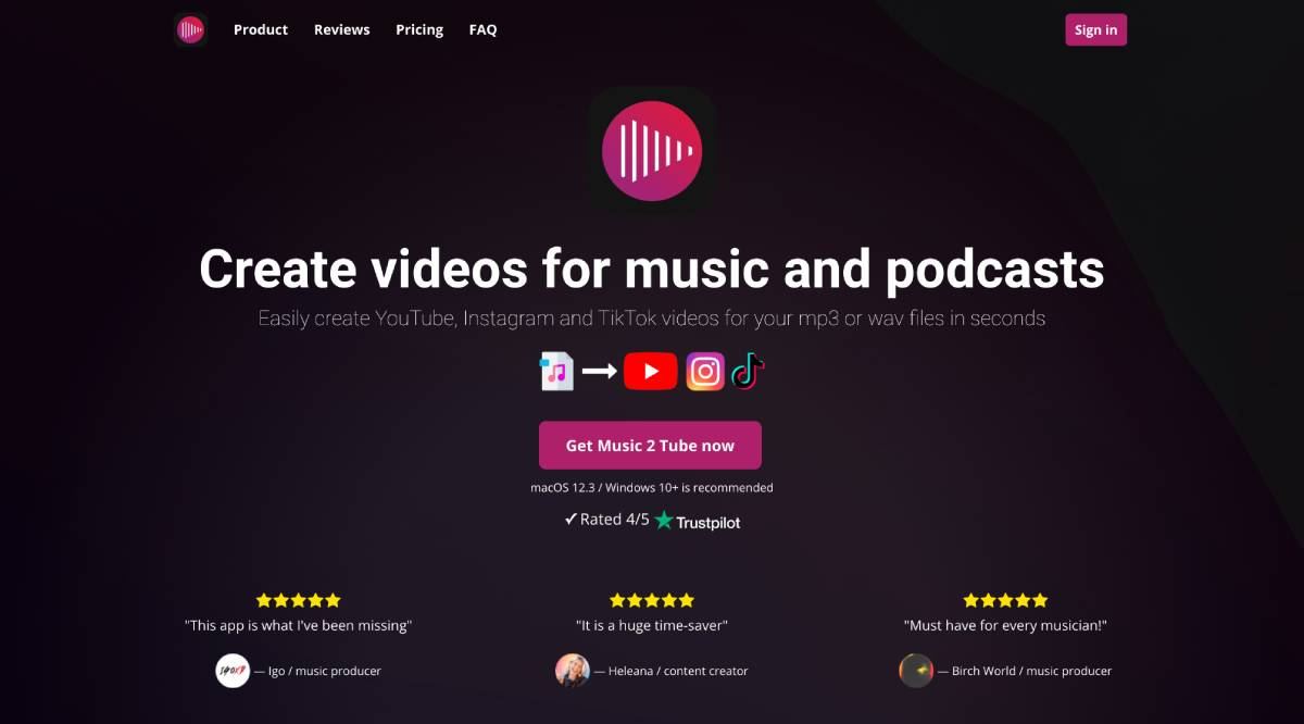 Music2Tube screenshot