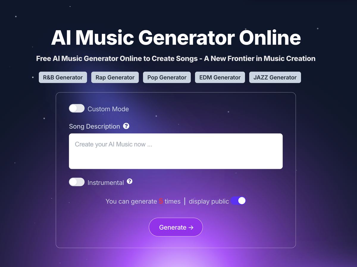 Musick.ai screenshot