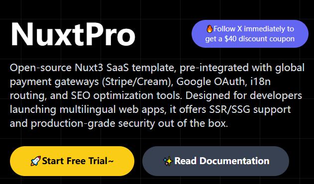 NuxtPro screenshot