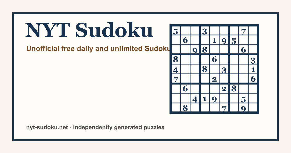 NYT Sudoku screenshot