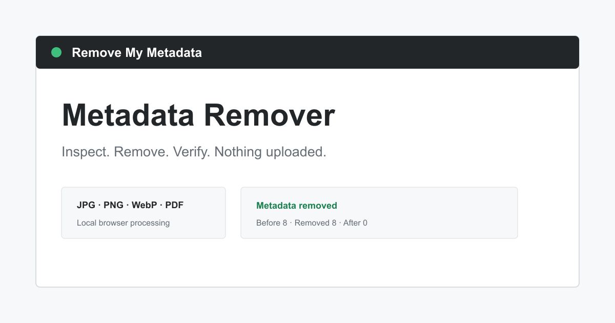 Remove My Metadata screenshot