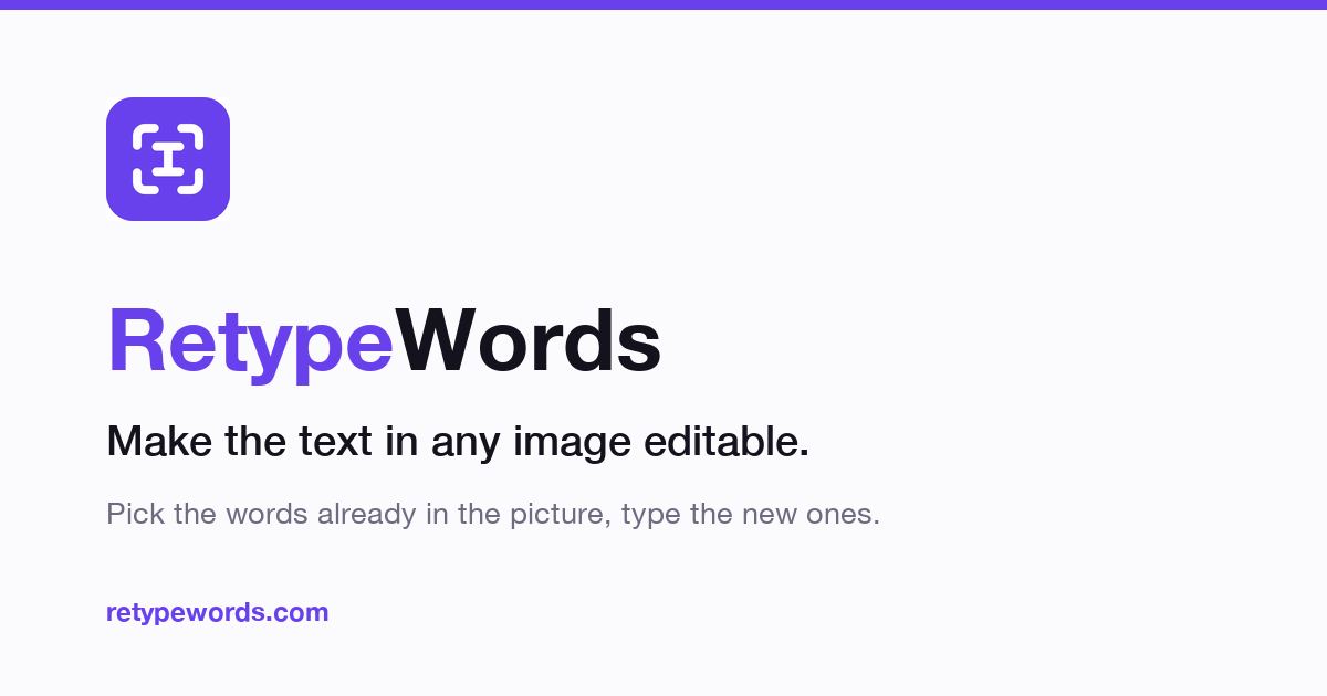 RetypeWords screenshot