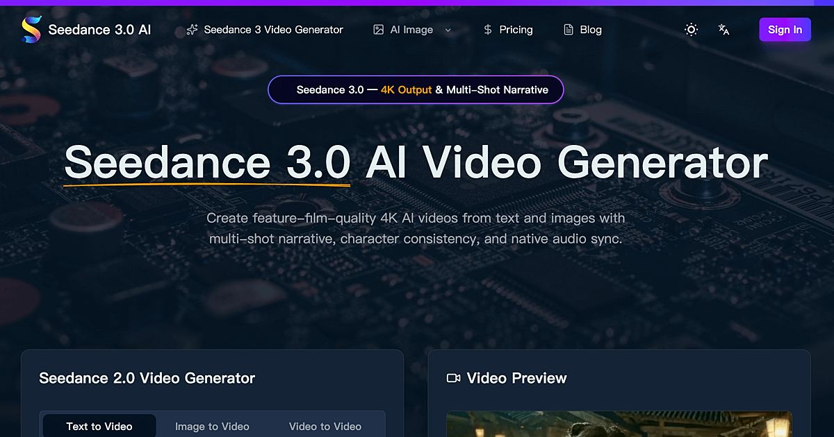 Seedance 3.0 AI screenshot