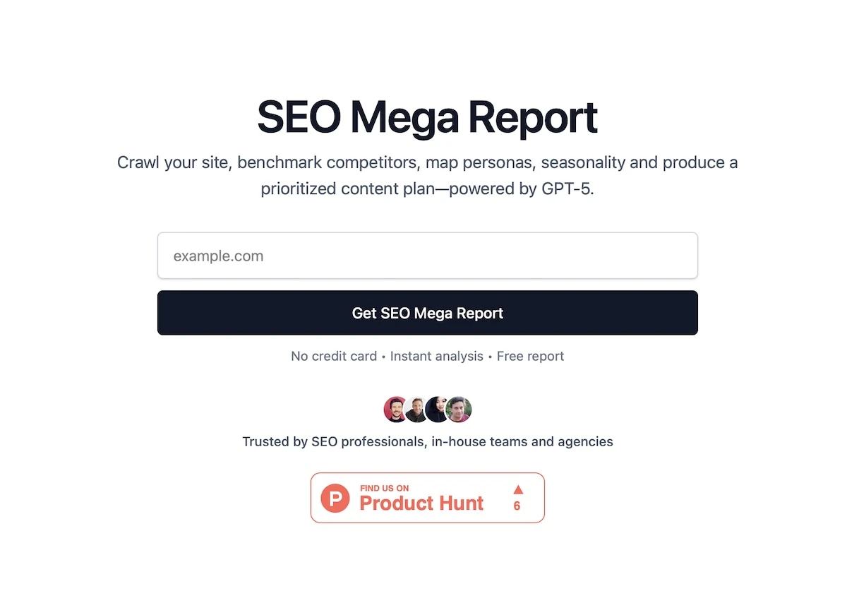 SEO Mega Report screenshot