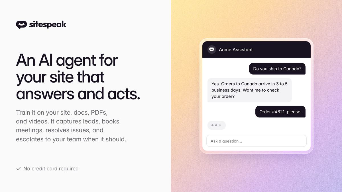 SiteSpeakAI screenshot