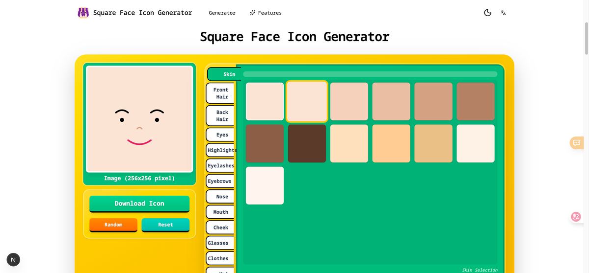 Square Face Icon Generator screenshot