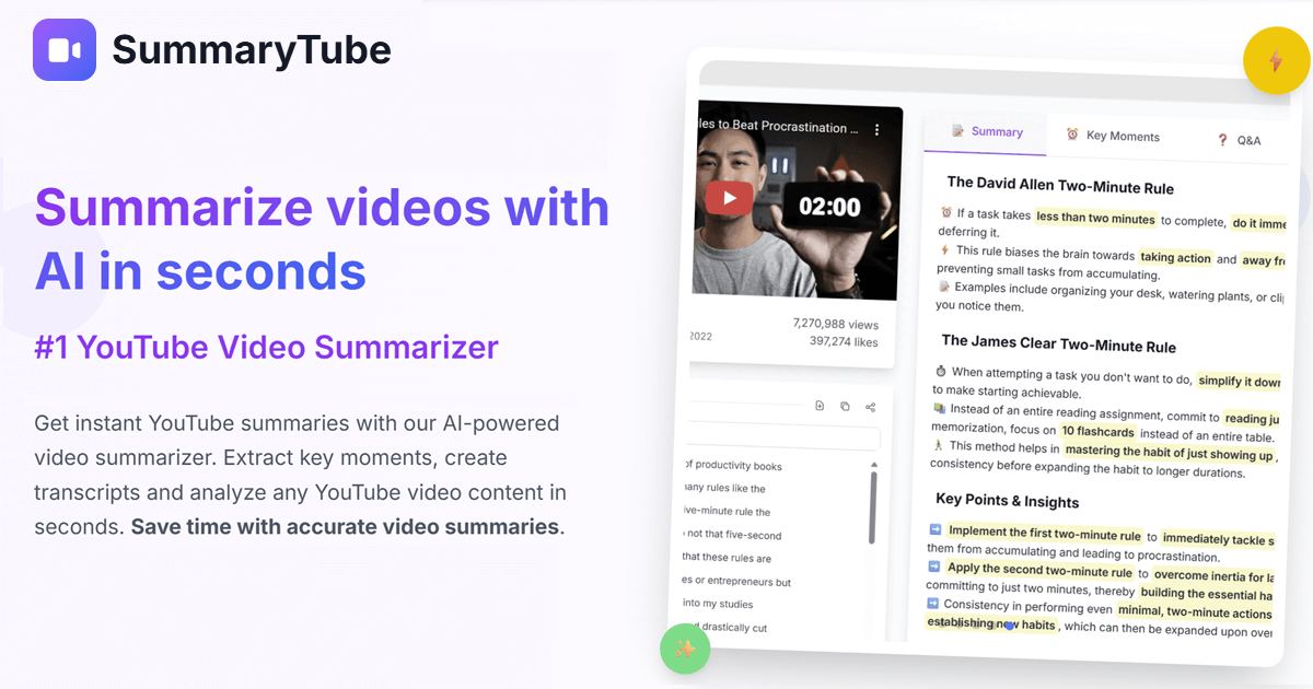 SummaryTube screenshot