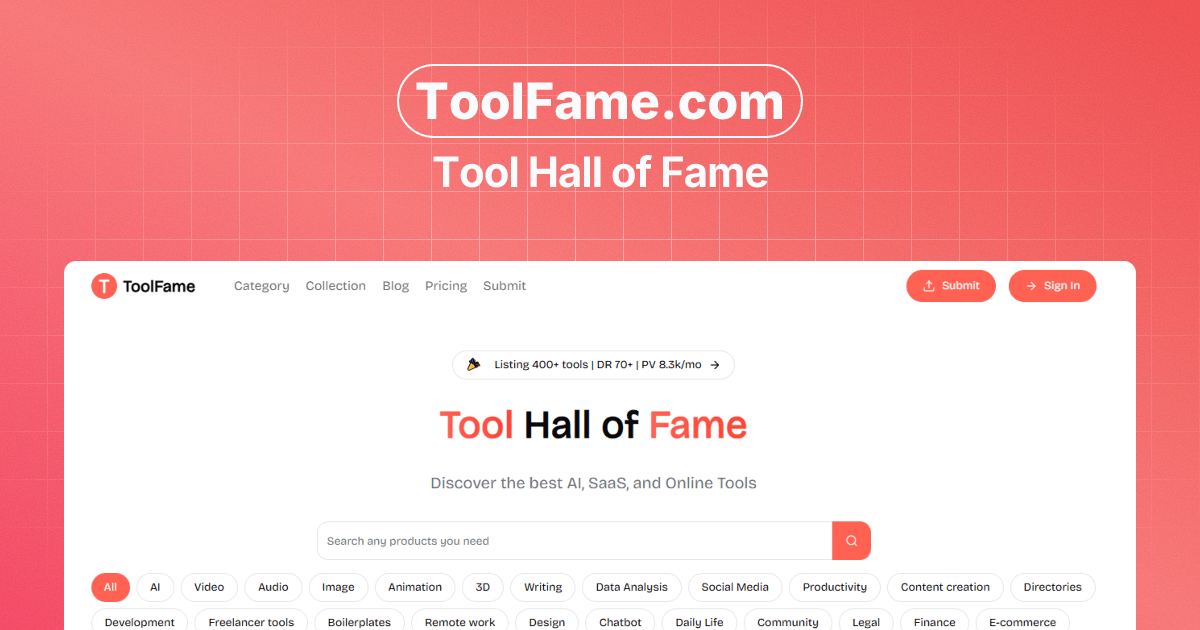 ToolFame screenshot