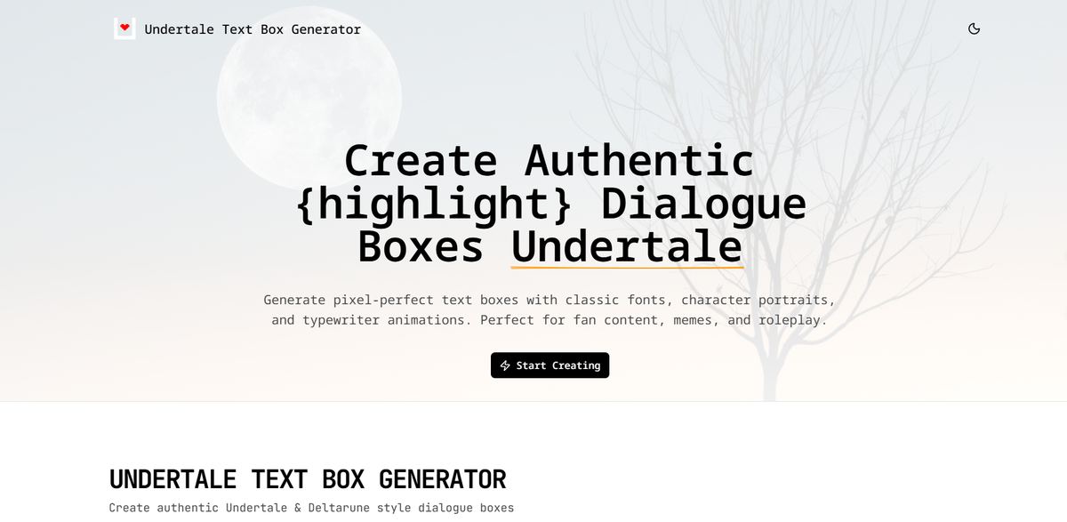 Undertale Text Box Generator screenshot