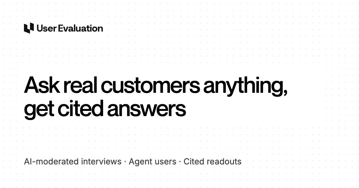 User Evaluation screenshot