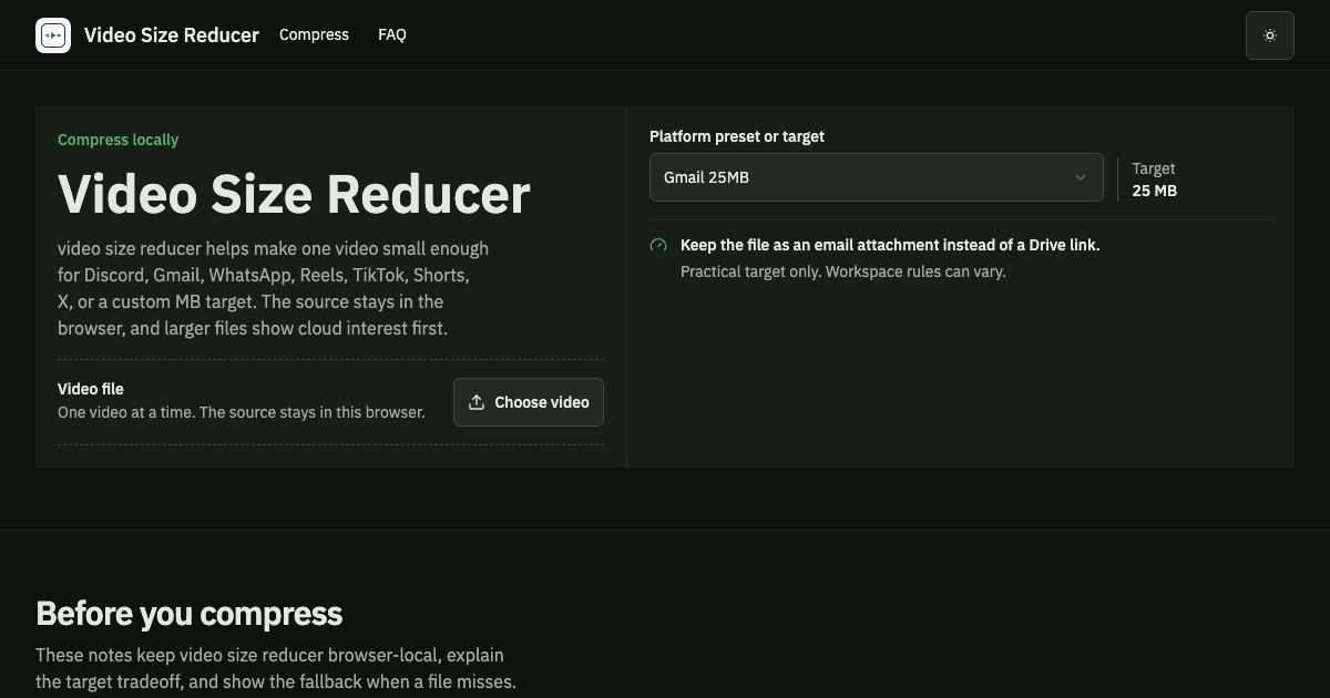 Video Size Reducer screenshot