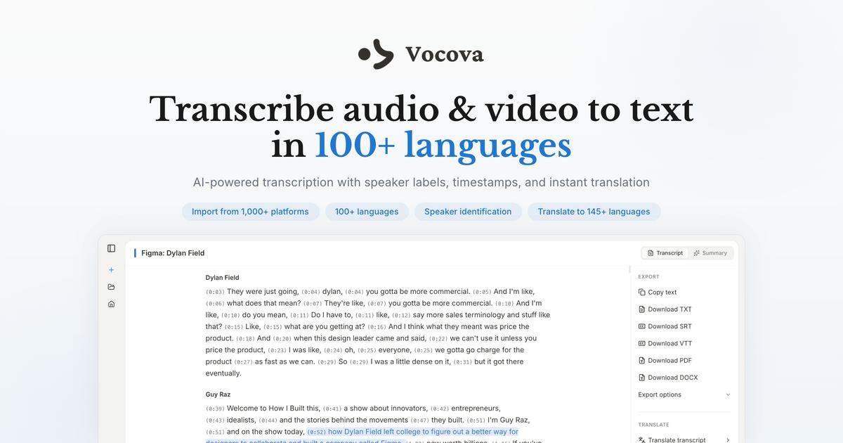 Vocova screenshot