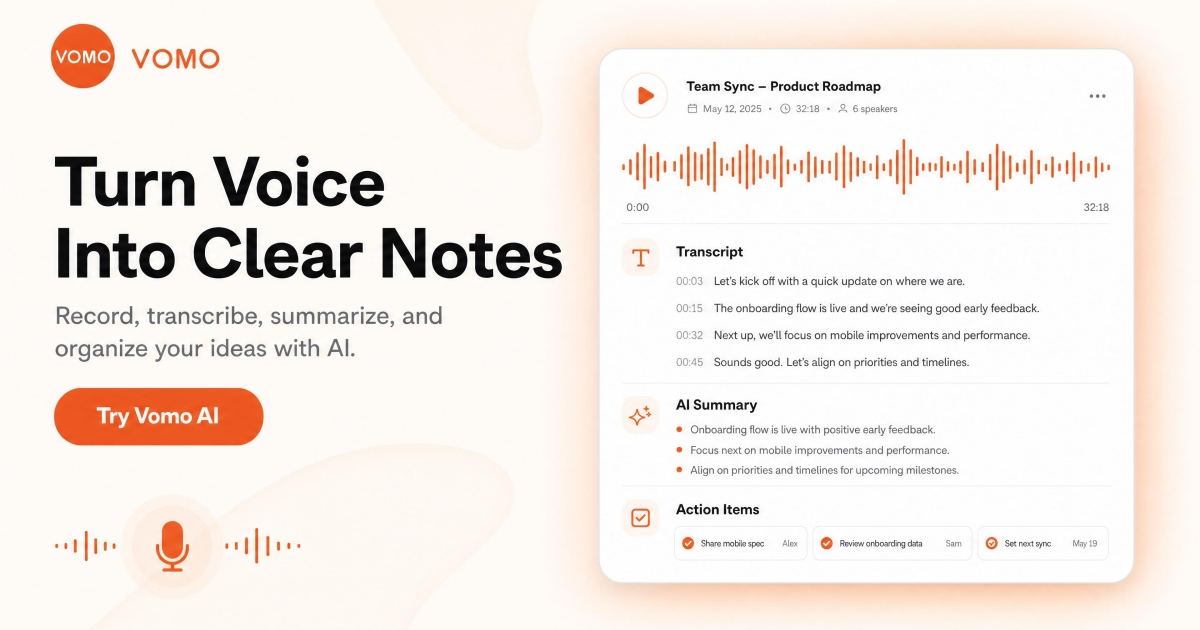 VOMO - AI Voice Memos screenshot
