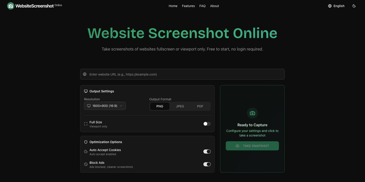 WebsiteScreenshot Online screenshot