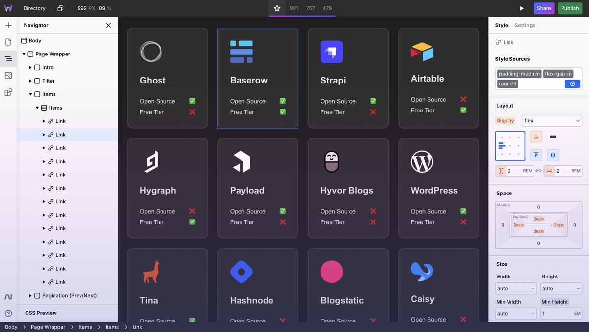 Webstudio screenshot