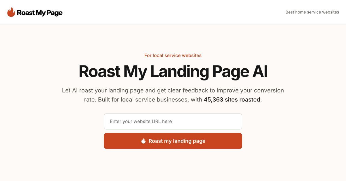 Roast My Landing Page AI screenshot